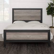 Amazon Com Walker Edison Rustic Farmhouse Wood Queen Metal Bed Headboard Footboard Frame Bedroom Grey Wash Furniture Decor Our custom pieces are crafted from new woods and each piece is beautifully.