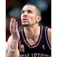 Jason Kidd New Jersey Nets Unsigned Hardwood Classics Free Throw Line  Signature Routine Photograph