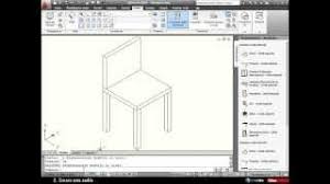 Sedie per ufficio in prospetto. Autocad 2010 Creare Una Sedia In Assonometria 3d Youtube