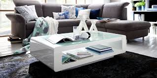 Couchtisch Soleil Weiss Hochglanzlack Weissglas Sicherheitsglas Klare Form Mit Abgerundeten Kanten Ablagemoglichkeit Glastisch Wohnzimmer Couchtisch Glastische