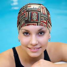 Set of Stamps with The Union Jack Swim Cap for Adults Anti Slip Waterproof  Swimming Hats Bathing Cap for Long/Short Hair, Swim Caps