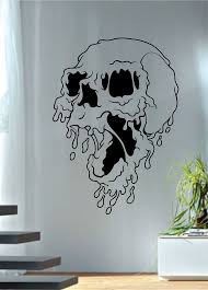 Melting Skull Art Decal Sticker Wall Vinyl Skull Drawing Skull Art Art Drawings