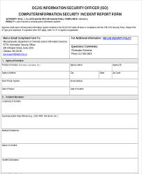Free 13 Sample Security Incident Reports In Ms Word Pages Google Docs Pdf
