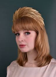 Metallic Gold Spiked Feather Halo Headband Gold Feather Headpiece Gold  Feather Fascinator Gold Fascinator Races Headpiece