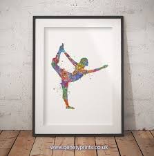 Yoga Pose Watercolor Art Print Natarajasana Wellness Wall Etsy Yoga Wall Art Watercolor Art Prints Wall Art Gift