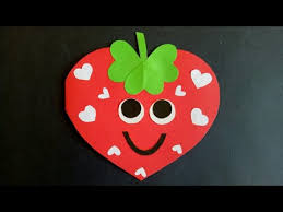 Strawberry Card Project Idea For Kids How To Make Birthday Card Valentines Crafts For Kids Cute Card