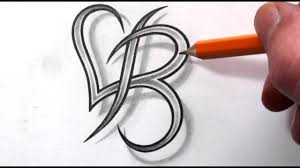 Use one stroke to write the lowercase letter b. Initial B And Heart Combined Together Celtic Weave Style Letter Tattoo Design Youtube