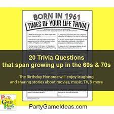 Pixie dust, magic mirrors, and genies are all considered forms of cheating and will disqualify your score on this test! Born In 1971 Trivia Game Printable 50th Birthday Party Trivia Etsy