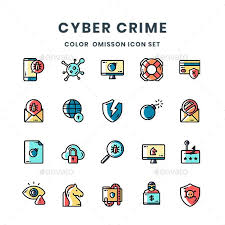 Cyber Crime Icons Web Design Design Crime