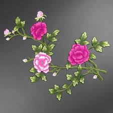 New High Quality 29 42cm Applique Embroidery Flower Patches Big Pcs Monthly Rose Design Sewing P Arts Crafts Sewing Embroidery Flowers Pattern Rose Embroidery
