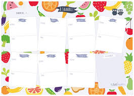Jours et horaires en couleurs. Planning Menu De La Semaine Effacable A Sec Adhesif Et Repositionnable