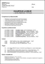 Cv Type Chauffeur Livreur Cv Type Modele Cv Le Cv