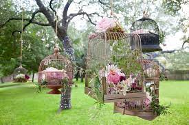 Hanging Vintage Birdcages Bird Cage Decor Vintage Bird Cage Outdoor Flowers