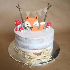 Foxy Woodland Baby Shower Cake Simplysweet Nakedcake Woodland F Babyparty Torte Kuchen Fur Babyparty Partykuchen