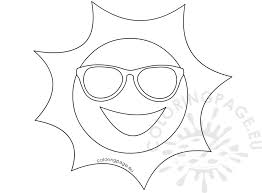 Stylish eyeglasses coloring pages : Happy Sun With Sunglasses Illustration Coloring Page Coloring Home