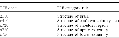 Icf Core Sets For Stroke Semantic Scholar