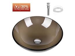 Round sink vanity tops tempered glass sink washing bowl bathroom sink. Bathroom Tempered Glass Vessel Sink Vanity Bath Basin Bowl Home Hotel Washroom Newegg Com