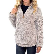 Simply Southern Womens 3 4 Zip Fluffy Sherpa Pullover