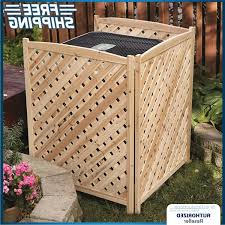 This elegant outdoor screen can conceal air conditioners, trash cans or any other outdoor item that you would you want to keep out of view. 3 Panel Air Conditioner Screen Solid Wood 38 Decor