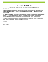 Leading Professional Package Handler Cover Letter Examples Resources Myperfectresume