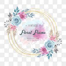 Watercolor Floral Flowers Frame Floral Clipart Background Pattern Png And Vector With Transparent Background For Free Download Flower Frame Floral Watercolor Flower Frame Png