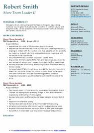 A simple, traditional cv layout suitable for most jobs. Store Team Leader Resume Samples Qwikresume
