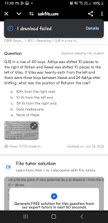 11:20 m20%-- askfilo,com(!) 1 download failedDetailsCBSE Gover... >..