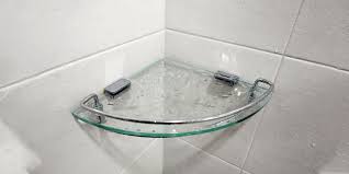 The rounded corners and high gloss polished edges make it a popular favourite. Custom Cut Glass Shower Shelves Bathroom Shelves Shower Corner Shelf