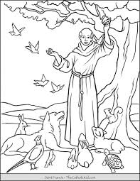 Saint Francis Blessing Animals Coloring Page Blessing Of The Pets Coloring Pages Saint Coloring Animal Coloring Pages