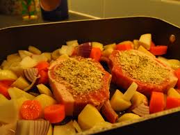 Pork Chop Trayroast With Sage And Onion Toppingeasyteas