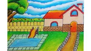 Cara menggambar dan mewarnai rumah dengan kolam youtube. Cara Menggambar Rumah Dan Kolam Renang Youtube