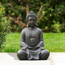 Goodeco Buda heykeli ev odası dekor Buda heykelcik Zen bahçe açık hava  süslemeleri Buda heykel kolye ile Yard süsler