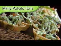 Minty Potato Tarts Continental Vegetarian Snacks Recipe By Ruchi Bharani Hd Vegetarian Snacks Recipes Vegetarian Snacks Healthy Snacks Recipes