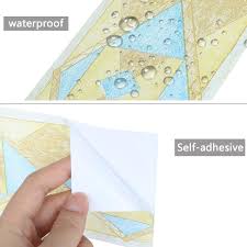 A great idea for bathroom tiles. Removable Embossed Waistline Tile Borders Backsplash Floral Bathroom Border Tile Stickers Waterproof Kitchen Wall Borders Yellow Yoillione Peel And Stick Wallpaper Border Self Adhesive Border Decal Diy Tools Painting Supplies Tools