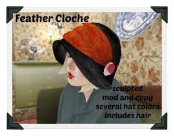 Second Life Marketplace Ms Feathered Cloche Blonde Vintage Hair Accessories Cloches Feathered