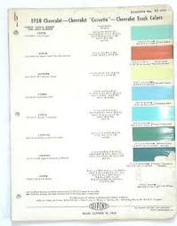 Purchase 1958 Chevrolet Dupont Color Paint Chip Chart All