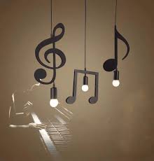 Music Note Tagged Home Decor Artistic Pod Ceiling Lights Pendant Lamp Led Color Changing Lights