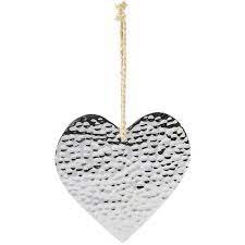 A By Amara Silver Heart Hanging Ornament 16 Liked On Polyvore Featuring Home Home Decor Holid Silver Home Accessories Hanging Ornaments Silver Ornaments