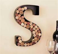 "S" METAL MONOGRAM LETTER-SHAPED INITIAL WINE CORK HOLDER WALL ART