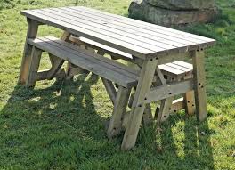 Vintage wooden beer garden set, biergarten table, rustic table bench set, distressed patio furniture. Garden Table And Benches
