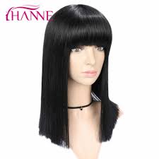 1.1 shoulder length straight hair. Hanne Black Synthetic Hair Wigs For Black Women 18 Medium Length Heat Resistant Straight Haircuts Middle Part Wig With Bangs Synthetic None Lace Wigs Aliexpress