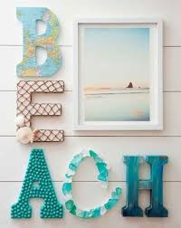 10 Ideas For Decorative Letters With A Beach Coastal Theme Coastal Decor Ideas And Interior Desig Beach Theme Bathroom Beach House Decor Decorative Letters