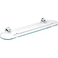 The delta glass bathroom shelf will be the perfect addition to your bathroom. Polished Glass Shelf Chrome