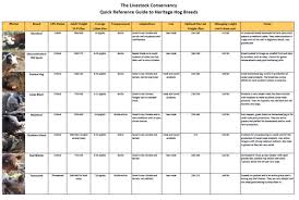 Pig Breed Comparison Chart Farms Pig Farming Sheep Pig