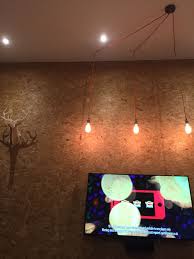 Double Height Ceilling Garage Conversions Osb Feature Wall Stags Head Feature Lights Whitshaw Builders Feature Wall Feature Light Lights
