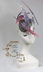 Floating Feather Silver Purple Pink Headpiece Millinery Fascinator Hat Fascinator Hats Beautiful Hats Feather Hat