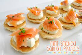 Mini Smoked Salmon Pikelets The Organised Housewife Savoury Finger Food Morning Tea Recipes Savoury Party Food