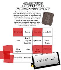 Free Four In A Row Game Classifying Polynomials Polynomials Classifying Polynomial Teaching Algebra