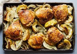 Sheet Pan Chicken With Apple Fennel And Onion Recipe Nyt Cooking