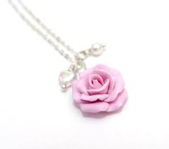 Pink Rose Necklace Blush Rose Necklace Flower Necklace Etsy In 2020 Flower Girl Necklace Necklace Etsy Lovely Jewellery